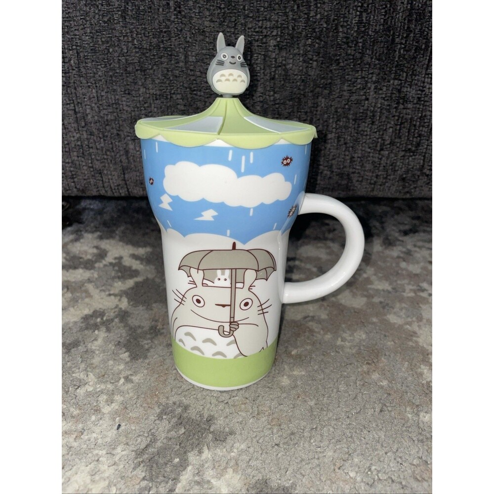 Studio Ghibli My Neighbor Totoro Tall Ceramic Mug w 3D Totoro Silicone Lid